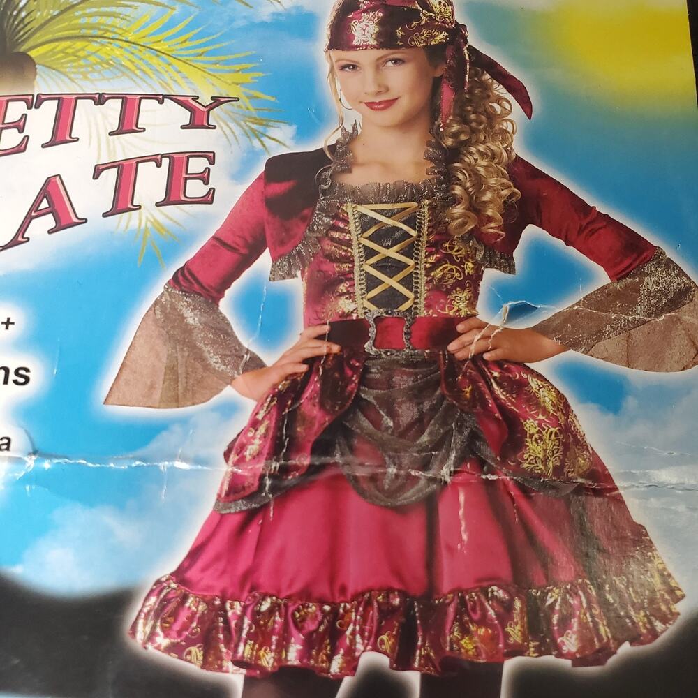 Girls Pretty Pirate Costume Large 10-12 Halloween